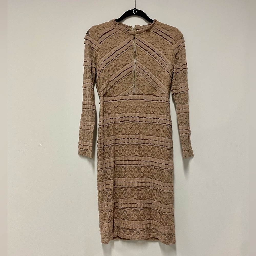 NWT Böhme Carmen Tan Lace Boho Dress Size Small